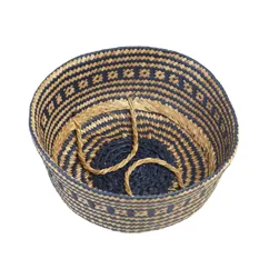 small seagrass basket - navy blue small seagrass basket - navy blue