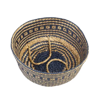 small seagrass basket - navy blue small seagrass basket - navy blue