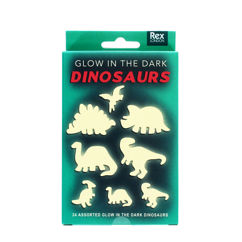 glow in the dark stick-on shapes (box of 24) - dinosaurs