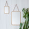 rectangular hanging mirror (29cm x 19cm) - gold tone