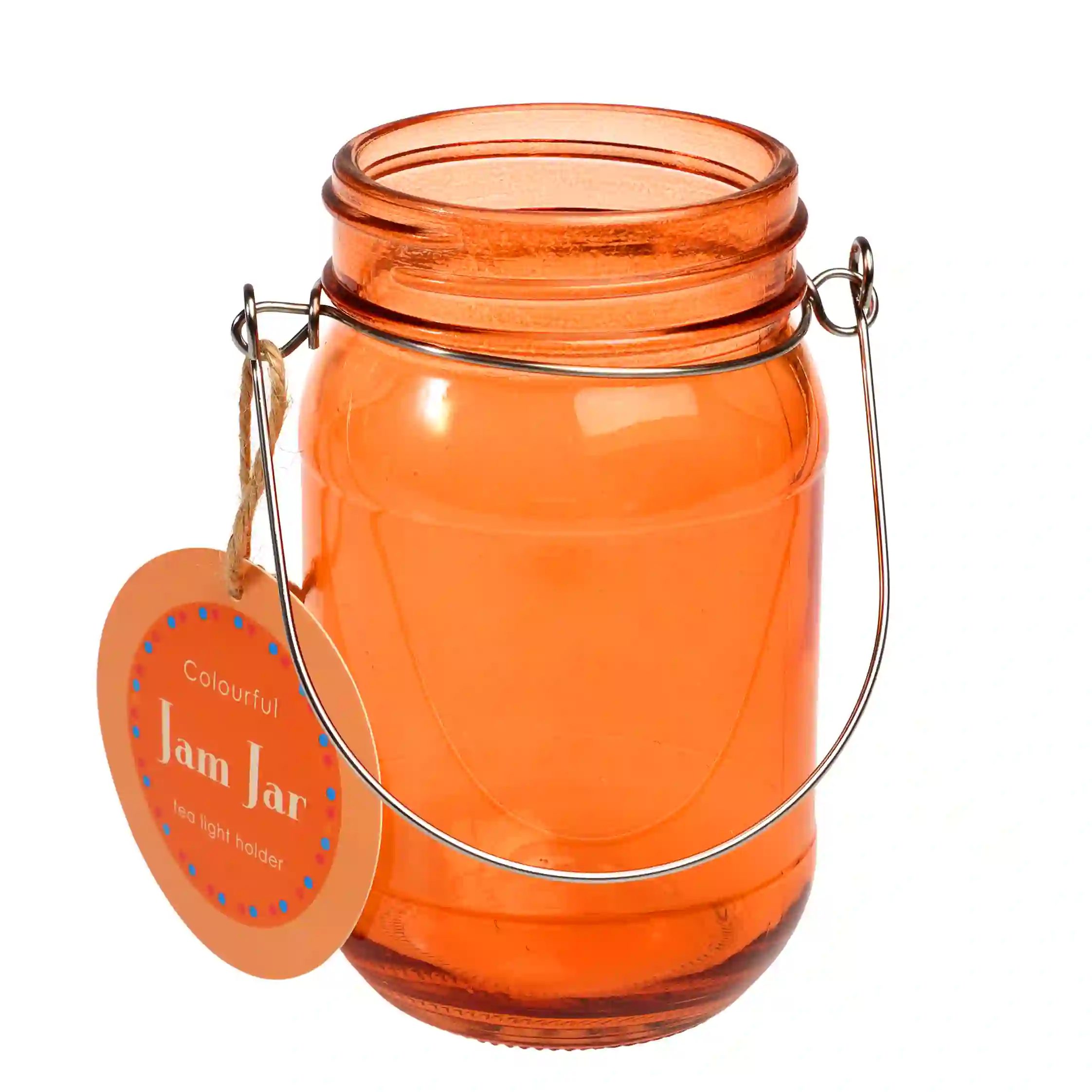 jam jar tealight holder - orange