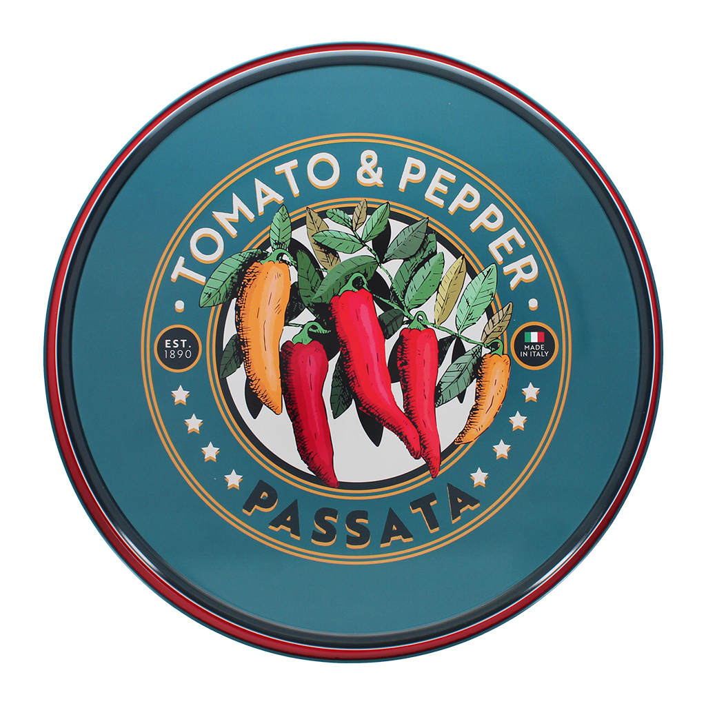 round metal serving tray - passata