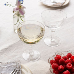 etched star coupe cocktail glasses 200ml (set of 2) - pink