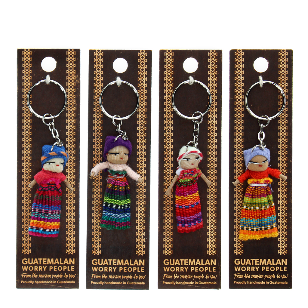 worry dolls with keyring - assorted