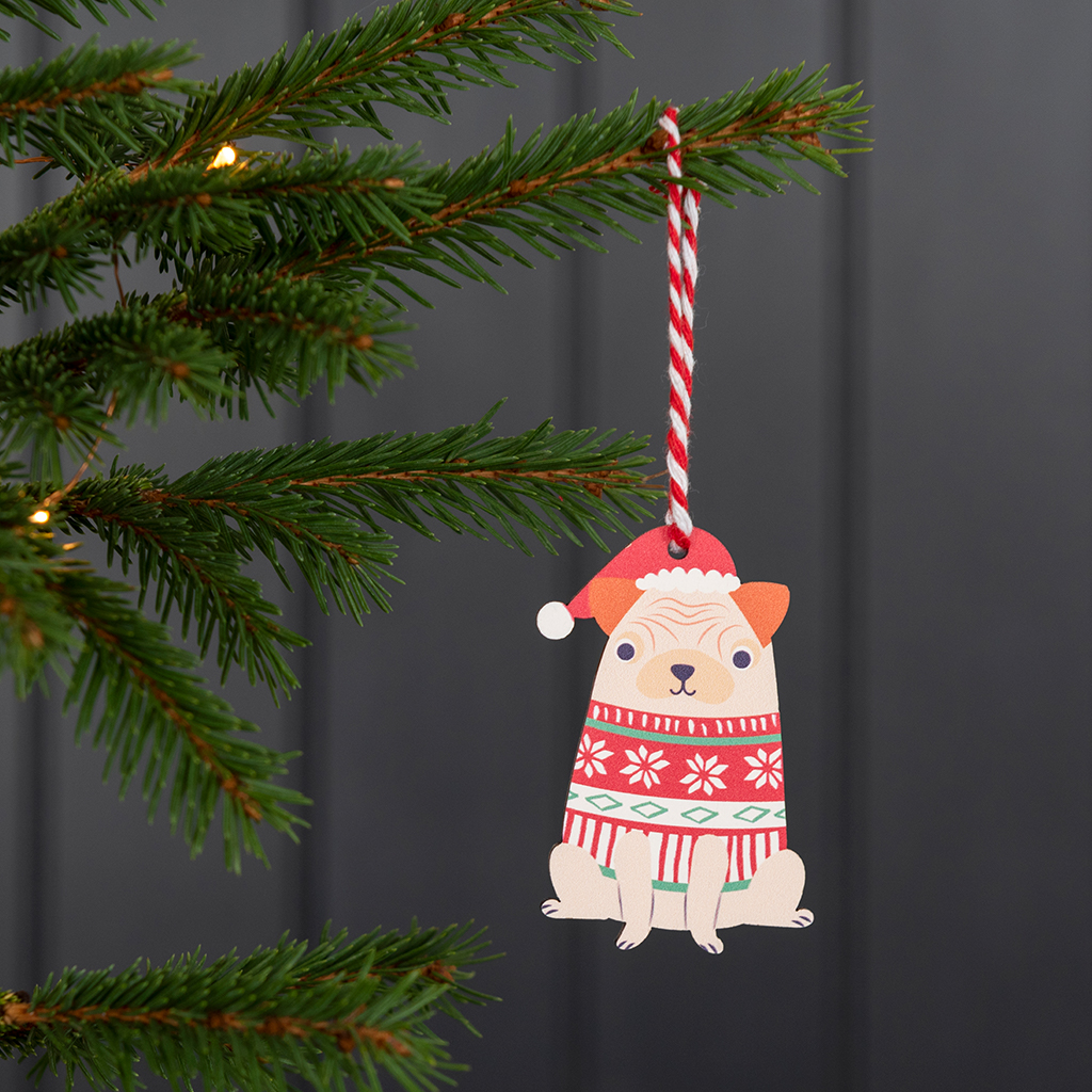 weihnachtsdekoration mops