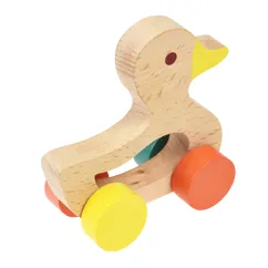 wooden push along toy - duck