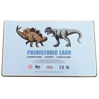 36 colouring pencils in a tin - prehistoric land 36 colouring pencils in a tin - prehistoric land