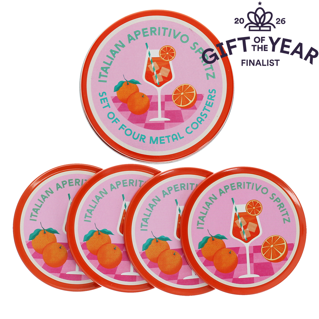 glasuntersetzer aus metall (4-er set) - aperitivo spritz