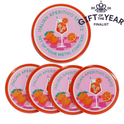 metal coasters (set of 4) - aperitivo spritz