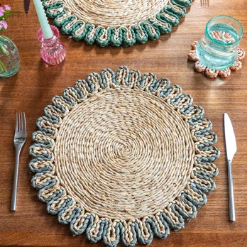 set de table en cosses de maïs - gris set de table en cosses de maïs - gris