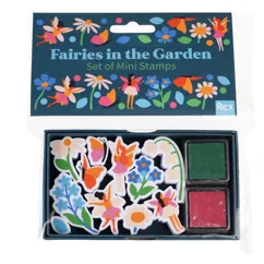 set of mini stamps - fairies in the garden