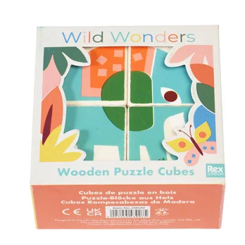 wooden puzzle cubes - wild wonders wooden puzzle cubes - wild wonders