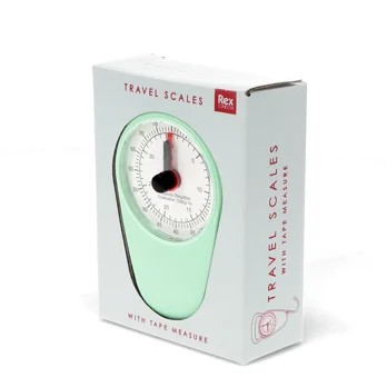 travel scales with tape measure - pistachio green travel scales with tape measure - pistachio green