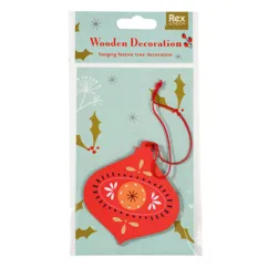 wooden bauble christmas decoration