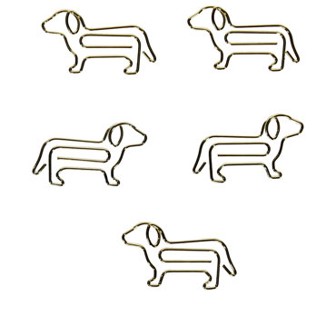 dog shaped paper clips (set of 5) - dog park
