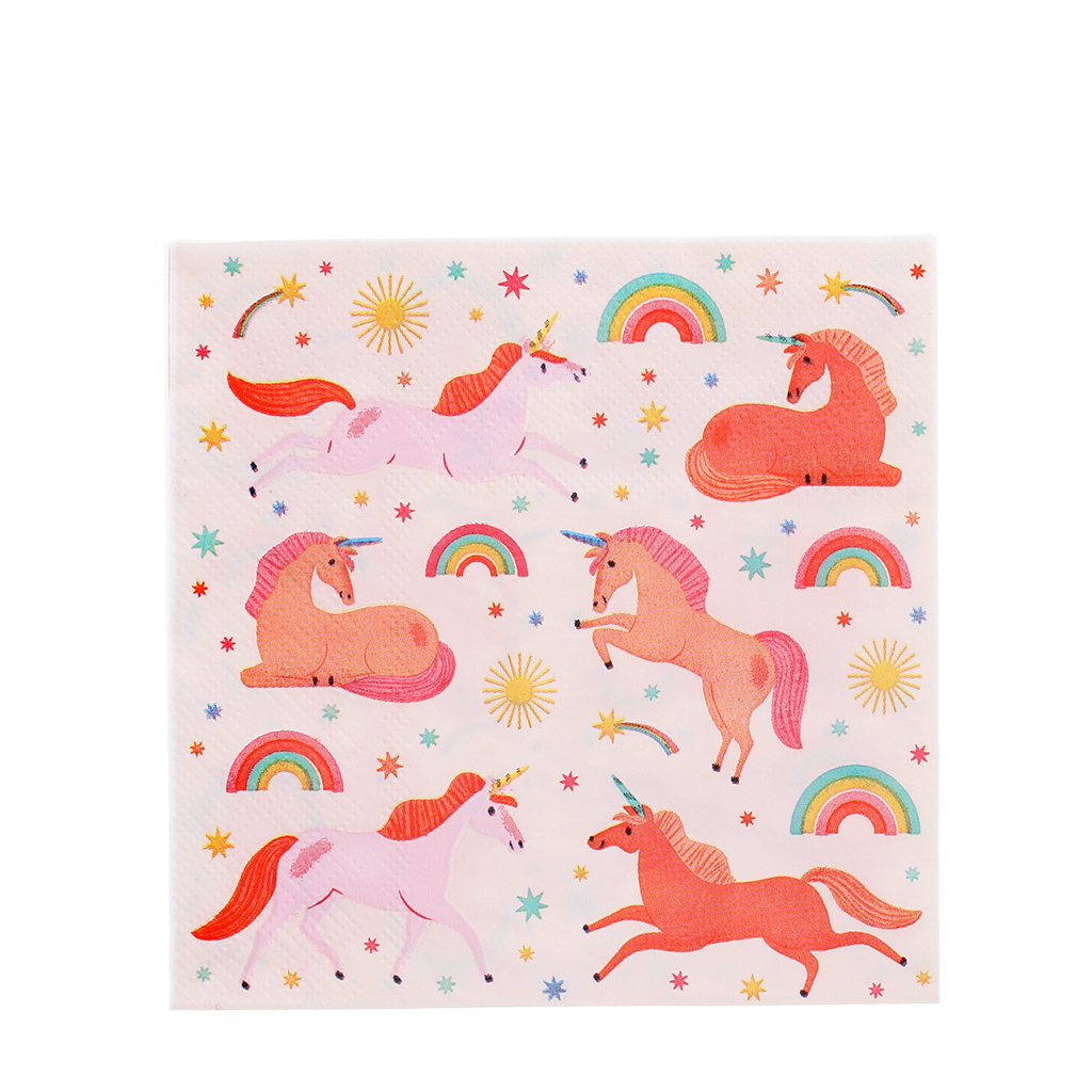 serviettes en papier (lot de 20) - licorne