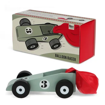 wooden balloon-powered racing car wooden balloon-powered racing car