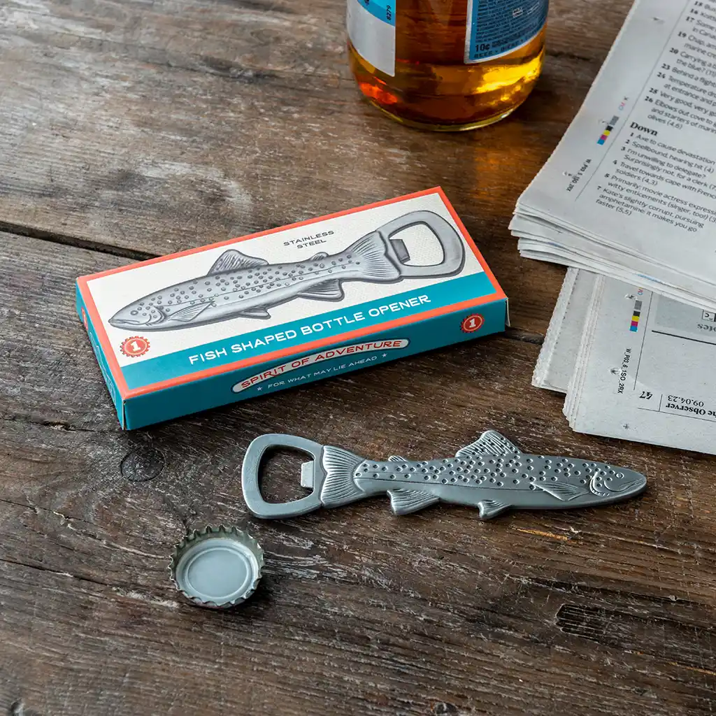 fish-shaped bottle opener - spirit of adventure