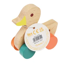 wooden push along toy - duck
