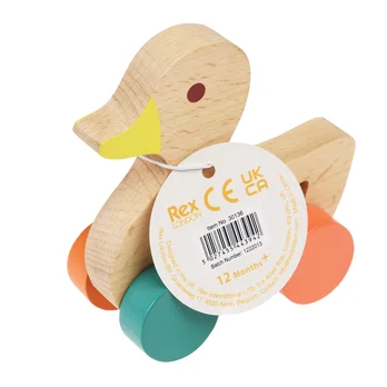wooden push along toy - duck wooden push along toy - duck