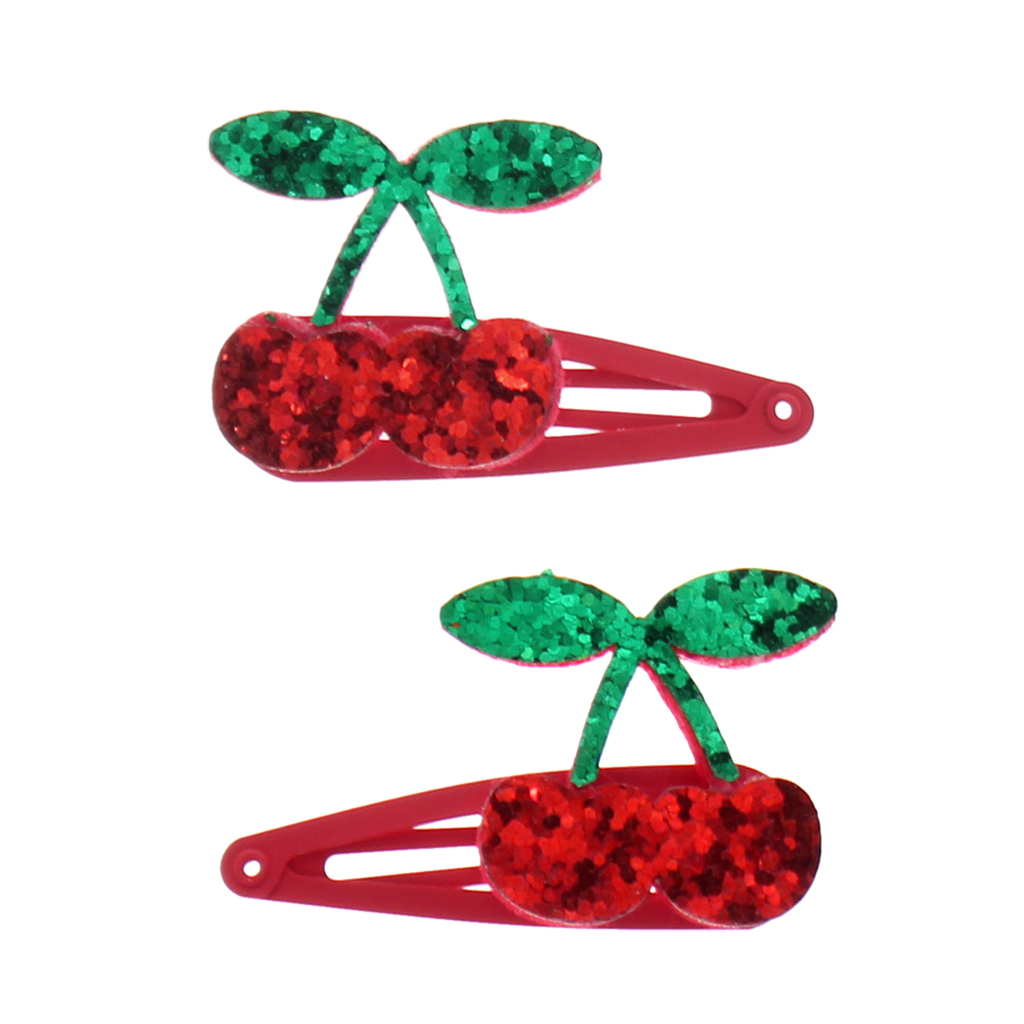 barrettes cheveux à paillettes - cherry