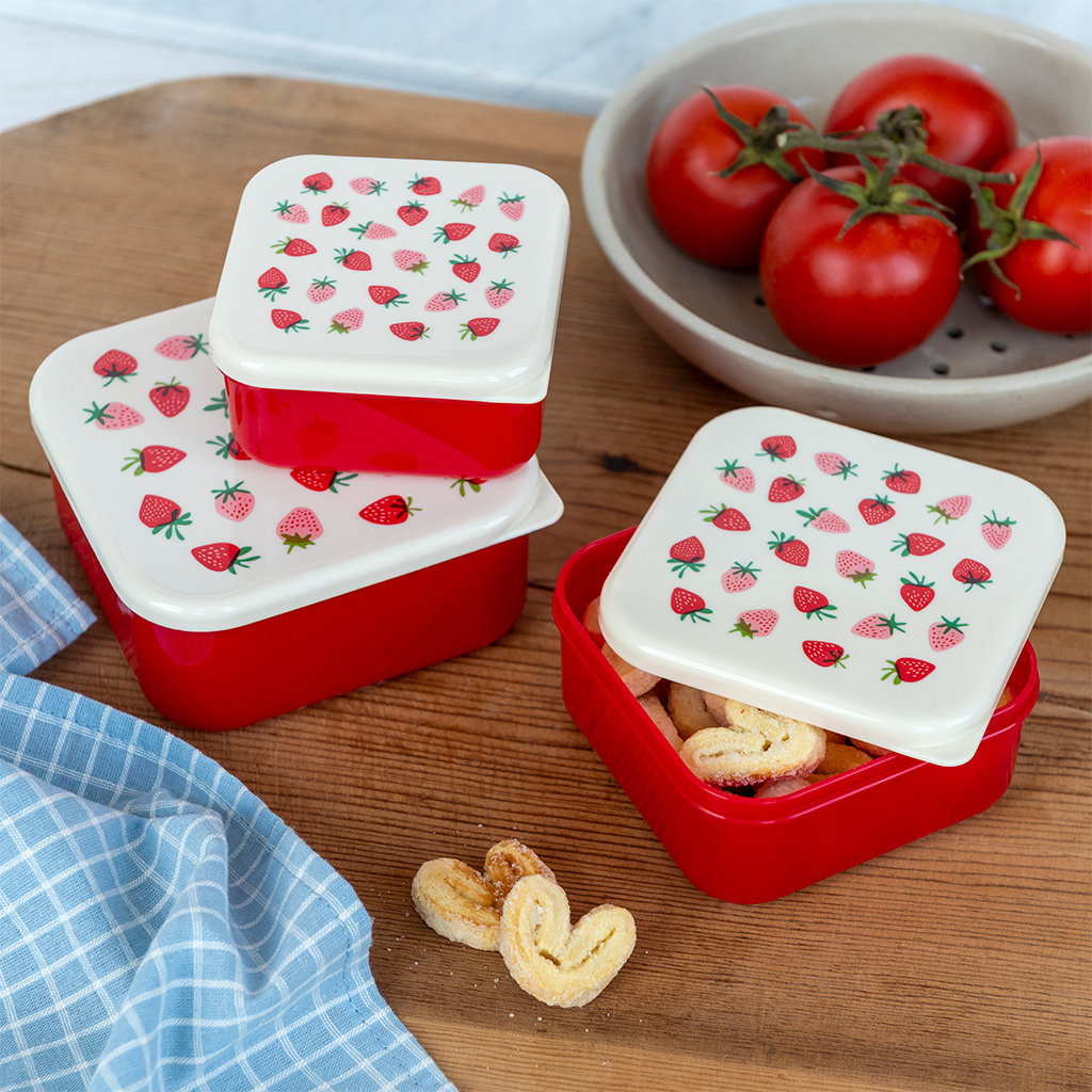 snack boxes (set of 3) - little strawberry