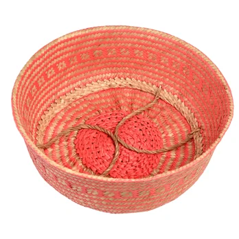 large seagrass basket - coral large seagrass basket - coral