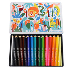 36 crayons de coloriage en boite wild wonders