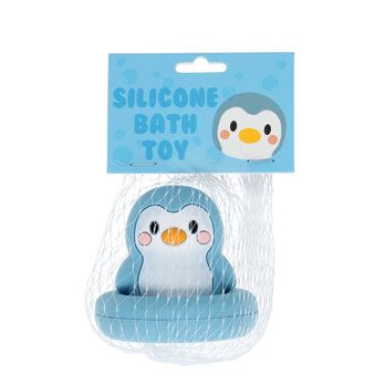 silicone bath toy - blue penguin
