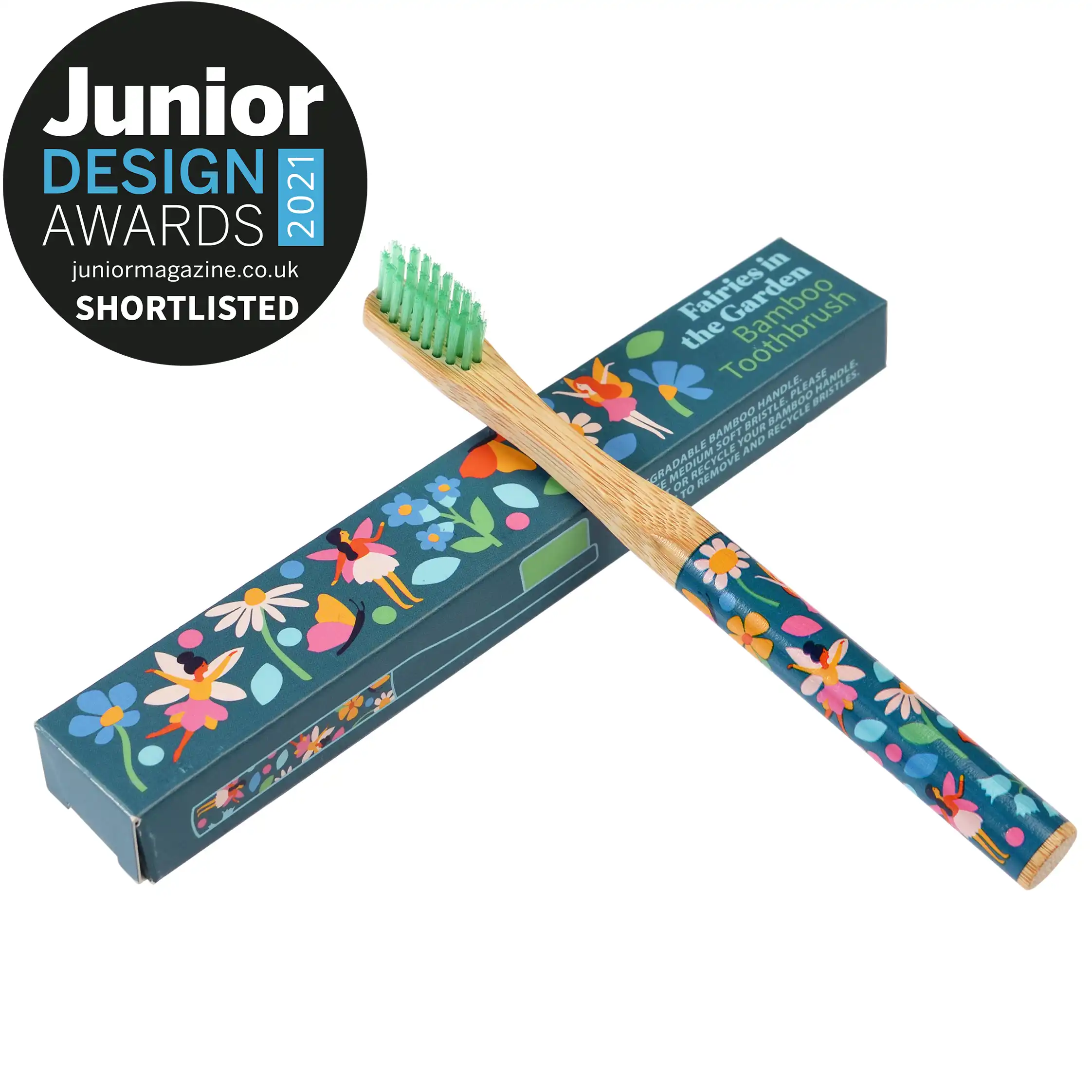 children's bamboo toothbrush - fairies in the garden