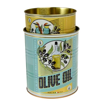 medium storage tins (set of 2) - olive oil medium storage tins (set of 2) - olive oil
