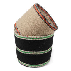 round jute storage baskets (set of 2) - natural & black