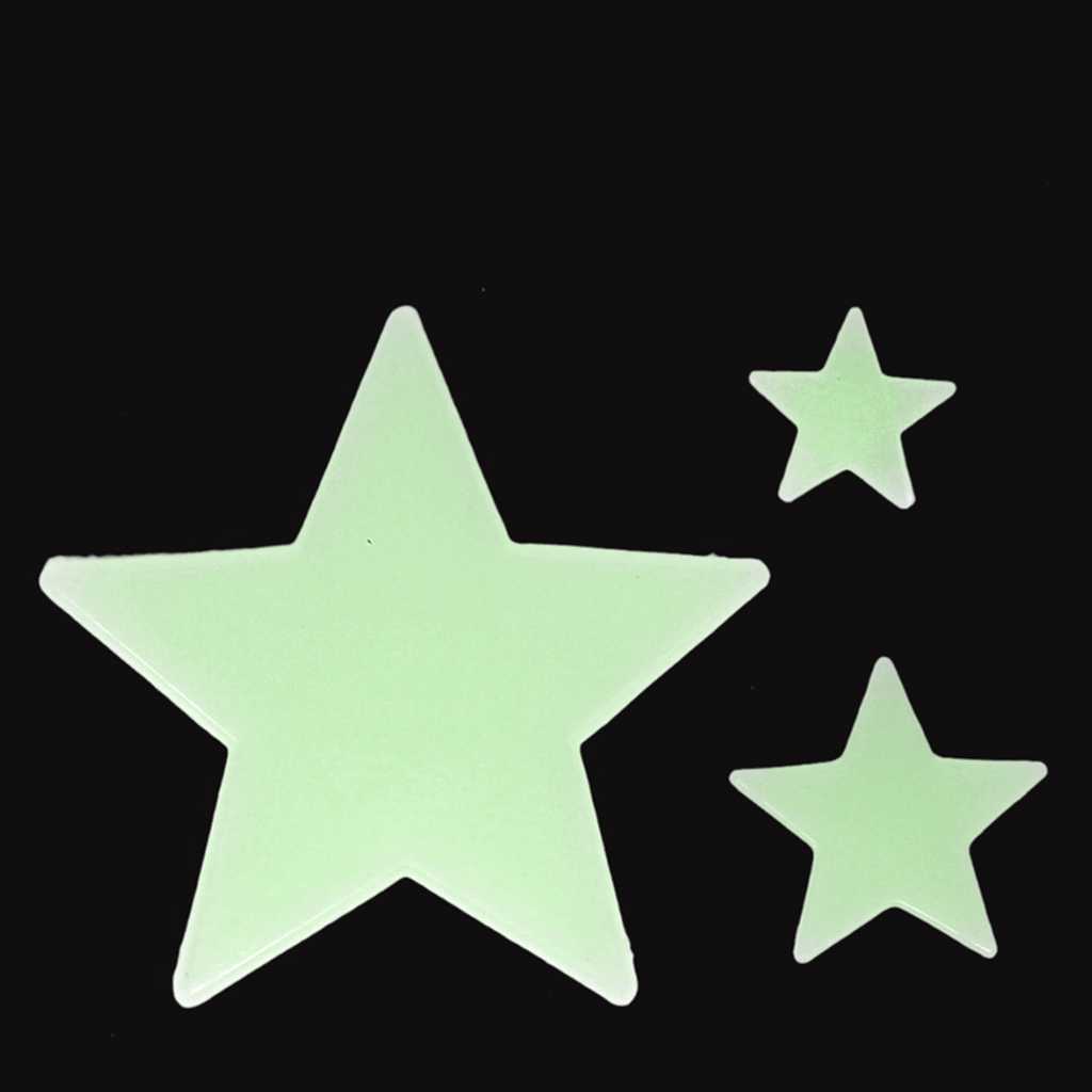 glow in the dark stick-on shapes (box of 24) - stars