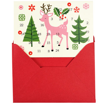 miniature advent calendar christmas card - 50s christmas