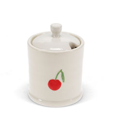 zuckertopf aus steingut 225 ml - cherry