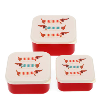 snack boxes (set of 3) - sausage dog