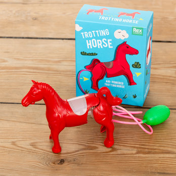 air-powered trotting horse