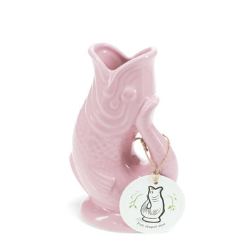 ceramic fish vase - pink