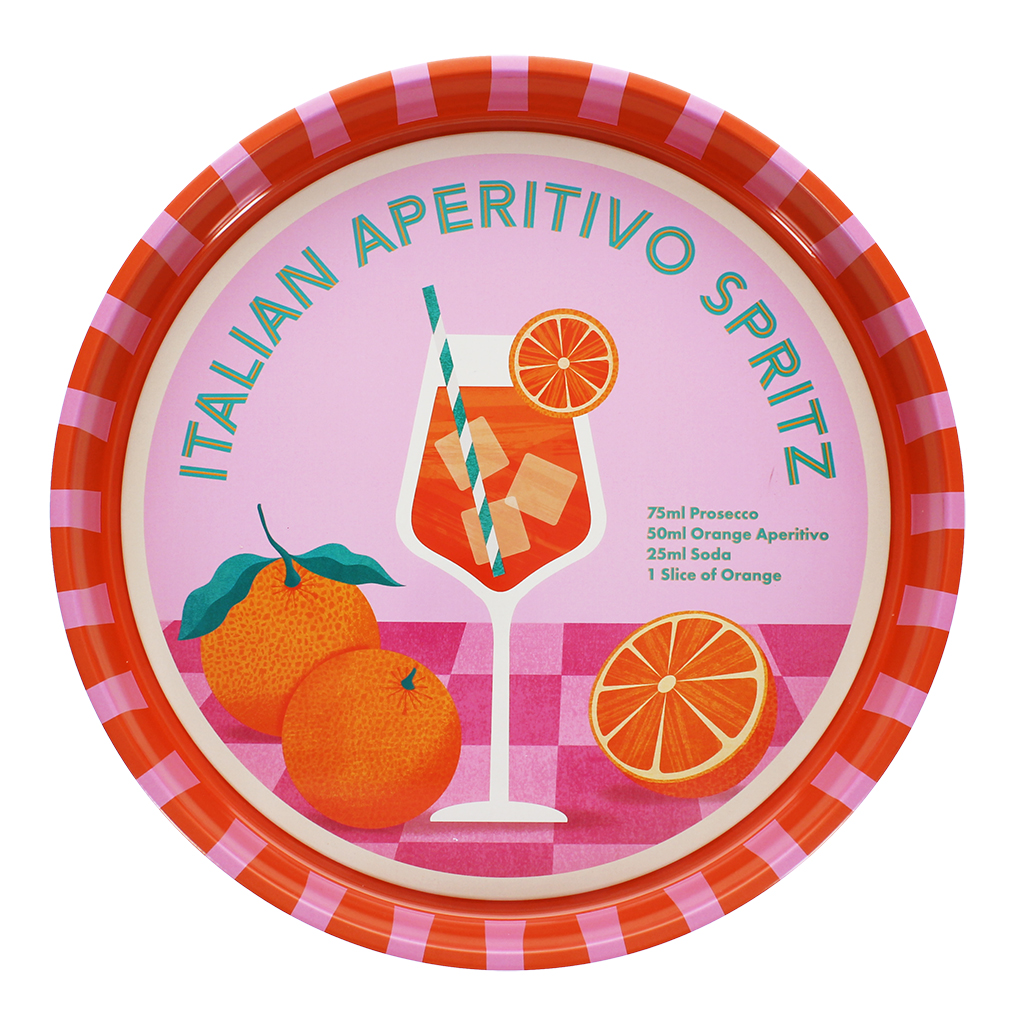 round metal serving tray - aperitivo spritz
