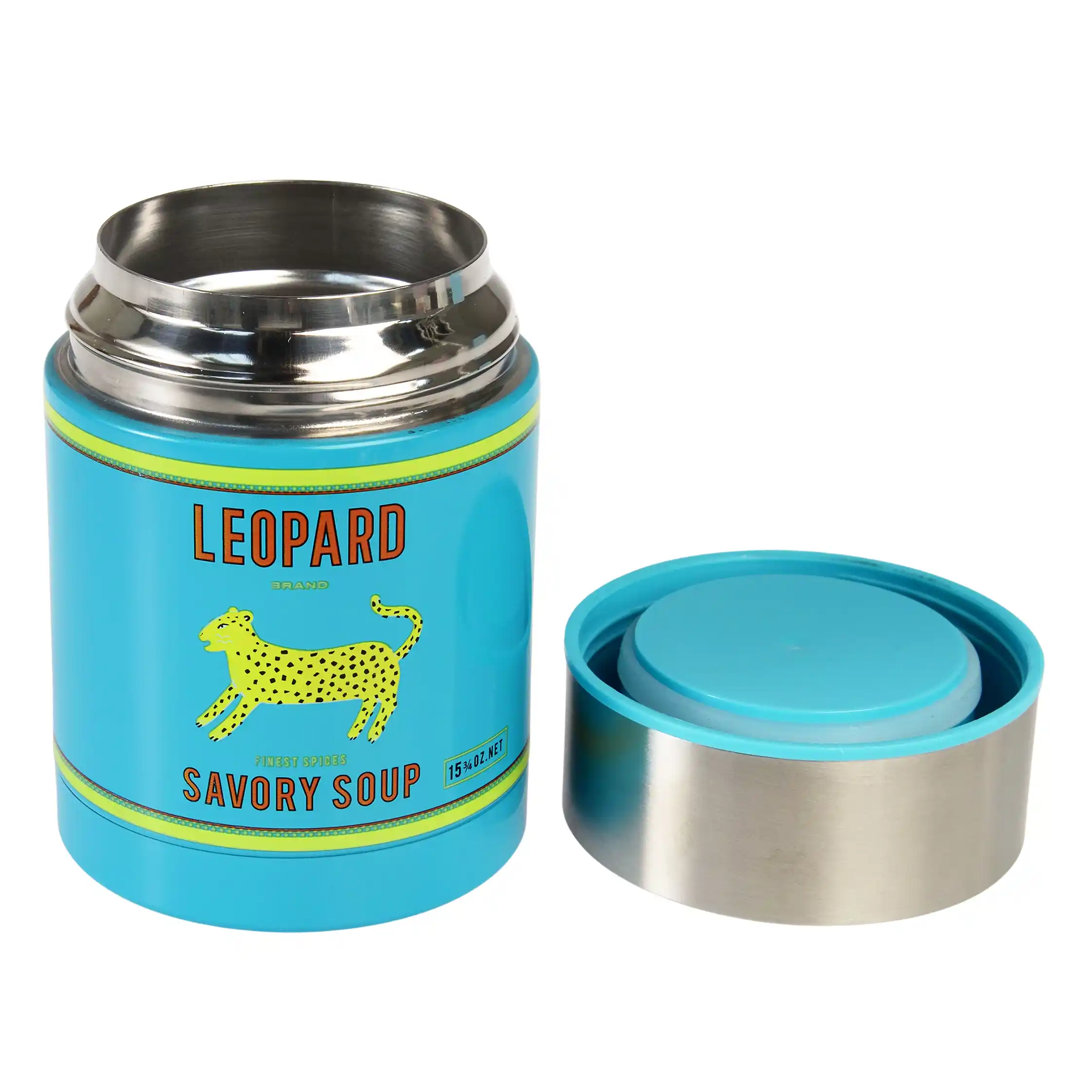 stainless steel food flask - leopard