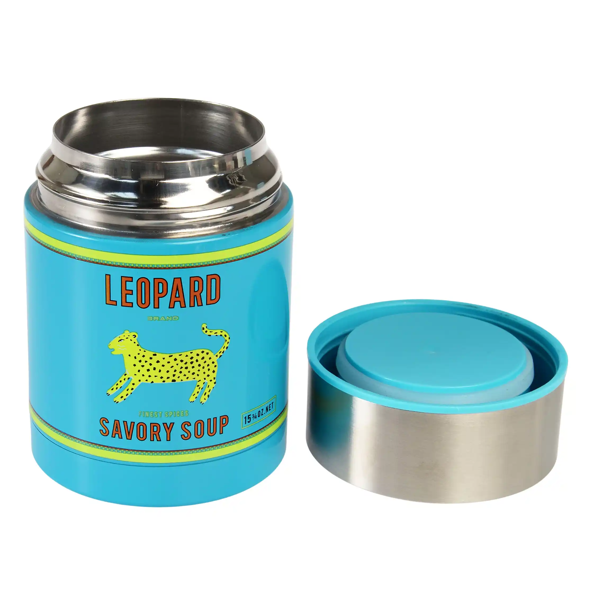 frasco de alimentos de acero inoxidable leopard