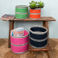 round jute storage baskets (set of 4) - multi-colour