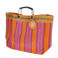 gewebte einkaufstasche mit metallgriffen – pink und orange