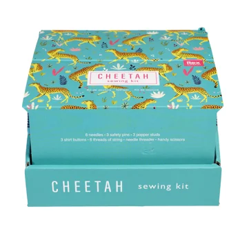 travel sewing kit - cheetah travel sewing kit - cheetah