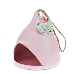 futterstation für vögel aus bambusfaser - pink