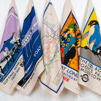 torchon en coton - tfl vintage poster "brightest london"