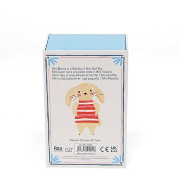 mini bunny in a little box - soft toy