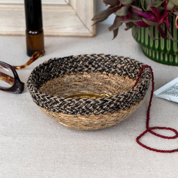 woven seagrass decorative bowl - natural