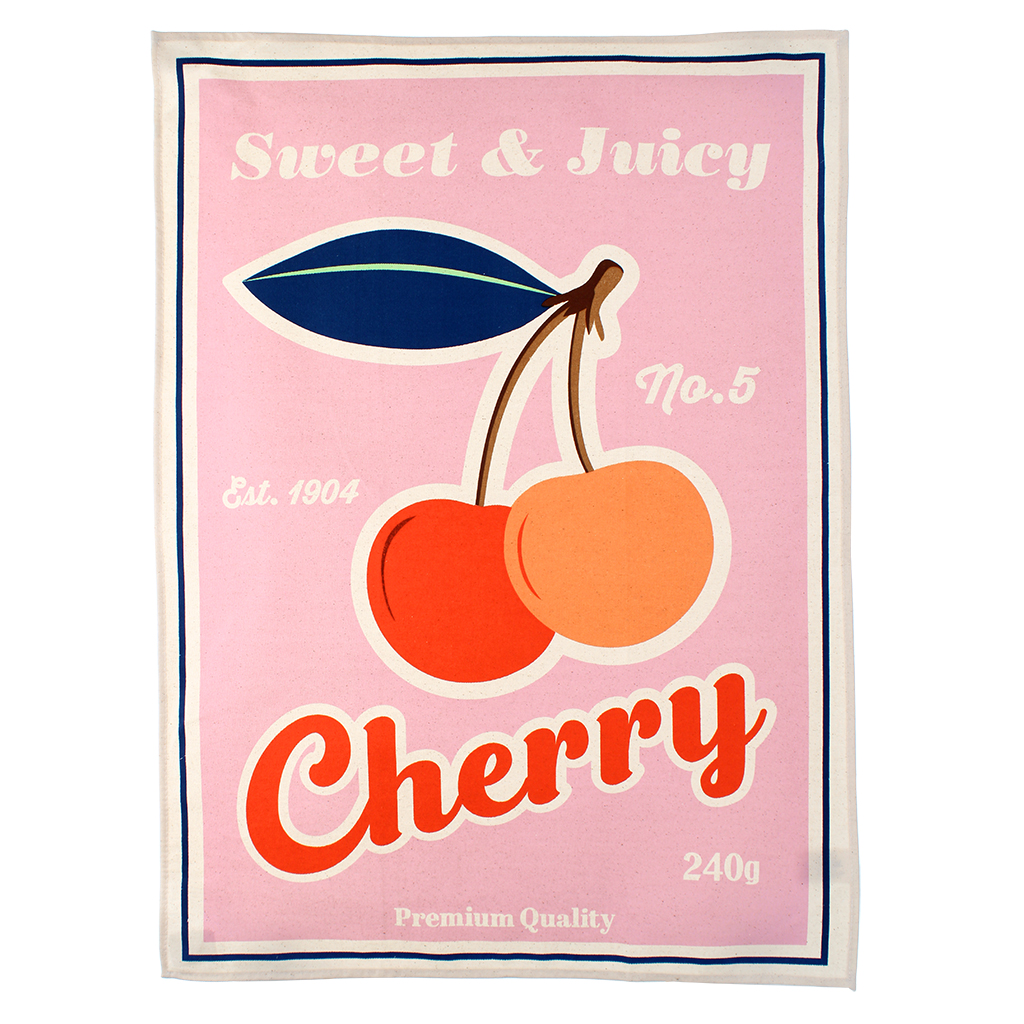 cotton tea towel - cherry
