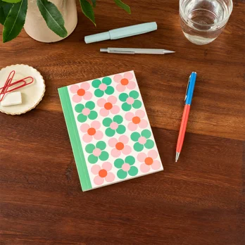 a6 notebook - pink and green daisy a6 notebook - pink and green daisy
